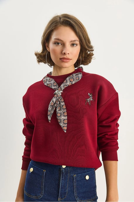 Bestickter Rundhalsausschnitt Sweatshirt - Image 2