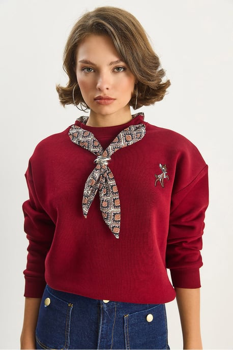Bestickter Rundhalsausschnitt Sweatshirt - Image 3