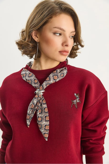Bestickter Rundhalsausschnitt Sweatshirt - Image 4