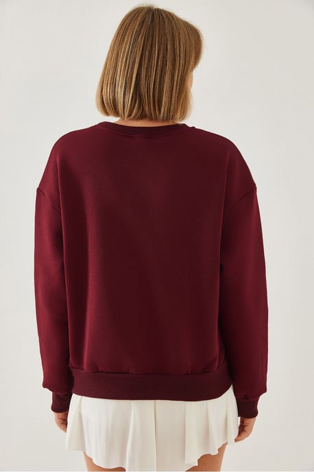Bedruckter Rundhalsausschnitt Relaxed Fit Sweatshirt - Image 2