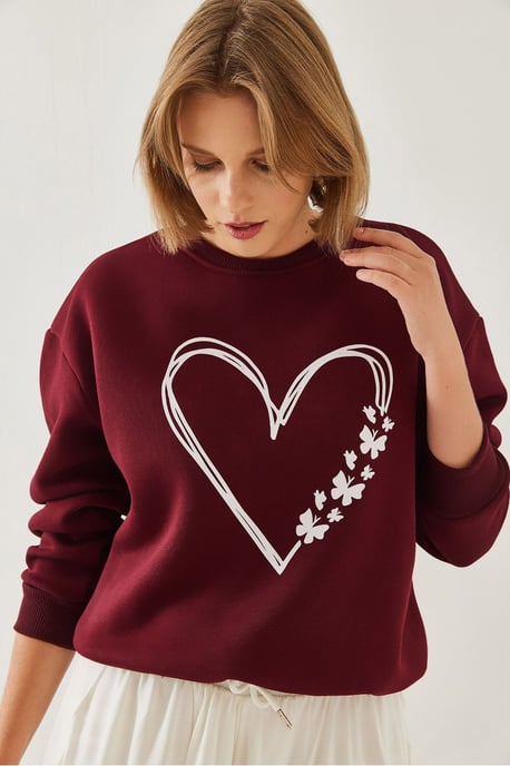 Bedruckter Rundhalsausschnitt Relaxed Fit Sweatshirt - Image 4