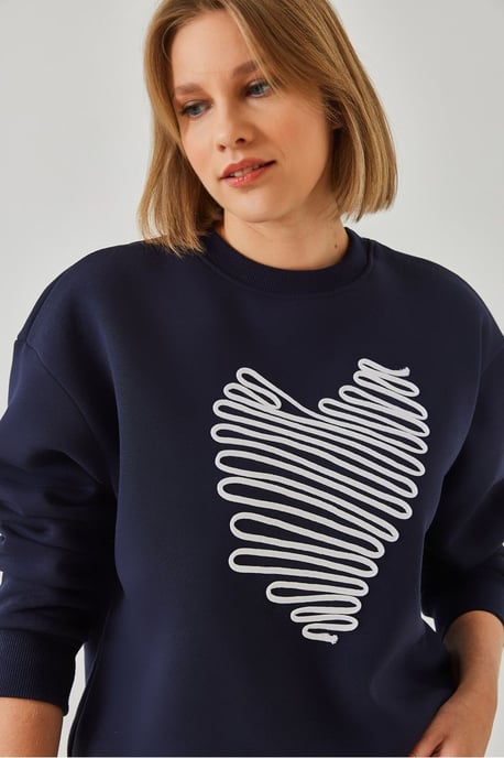 Bestickter Rundhals Baumwoll-Sweatshirt - Image 1