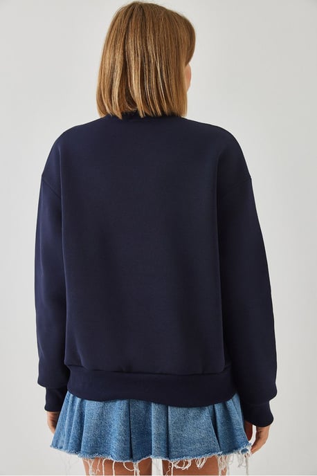 Bestickter Rundhals Baumwoll-Sweatshirt - Image 3