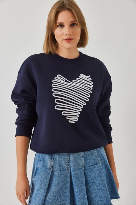 Bestickter Rundhals Baumwoll-Sweatshirt - Image 4