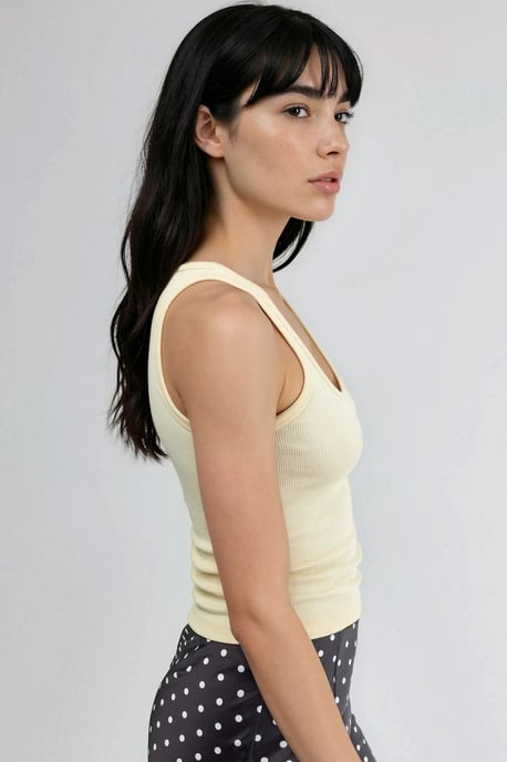 Ärmelloses U-Ausschnitt Modal Baumwolle Tanktop - Image 2