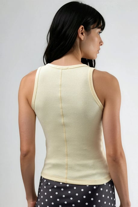 Ärmelloses U-Ausschnitt Modal Baumwolle Tanktop - Image 3