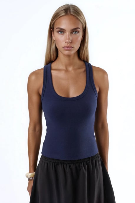 Ärmelloses U-Ausschnitt Modal Baumwoll Tanktop - Image 6