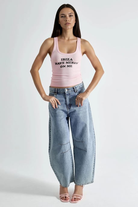 Rippbedrucktes ärmelloses U-Hals Tanktop - Image 4