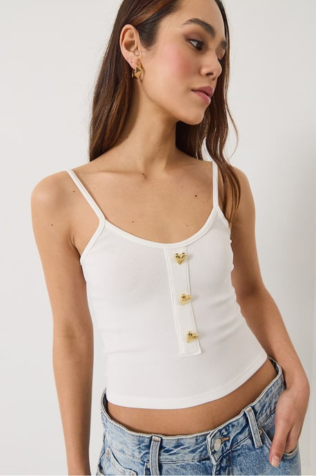 Tailliertes Crop-Top mit Knopfdetails - Image 3