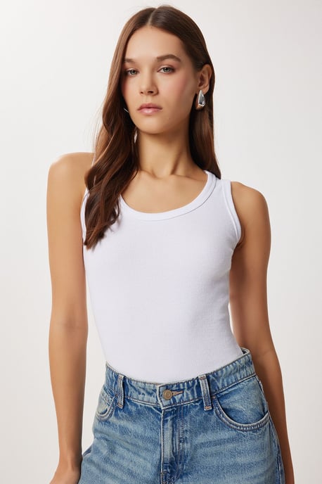 Fitted U-Ausschnitt Strick-2er-Pack Tanktop - Image 6