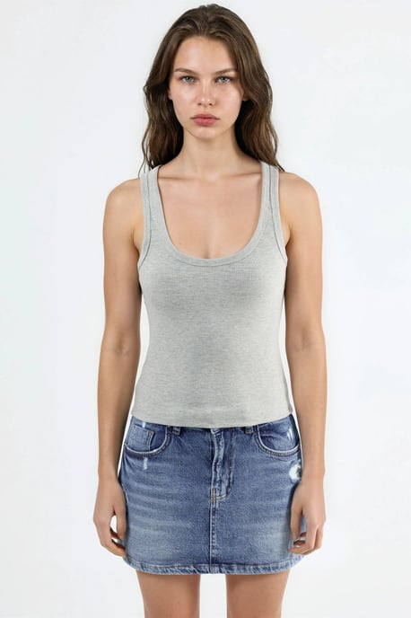 Ärmelloses U-Ausschnitt Modal-Baumwoll Tanktop - Image 6