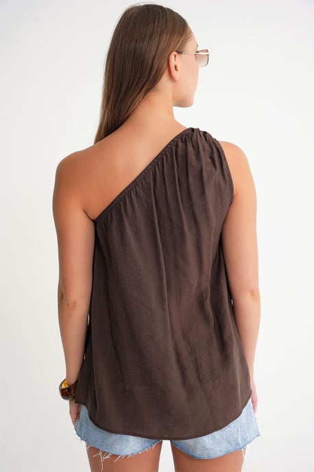 Asymmetrisches Kragen-Accessoire Detailtop - Image 6