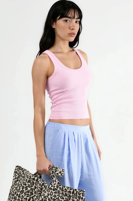 Ärmelloses U-Ausschnitt Modal Baumwolle Tanktop - Image 4