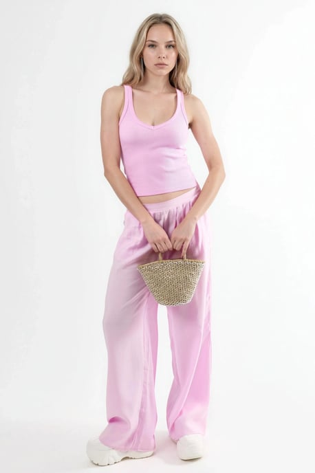 V-Ausschnitt Ripp-Viscose-Mischung Tanktop - Image 5