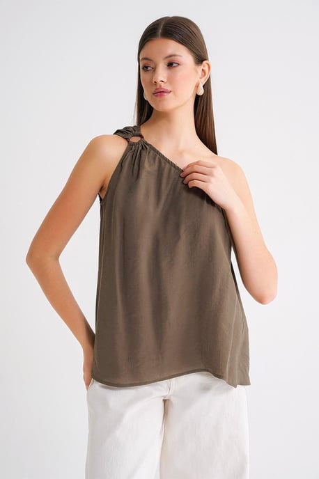 Asymmetrisches Kragenaccessoire Detailliertes Oberteil - Image 4