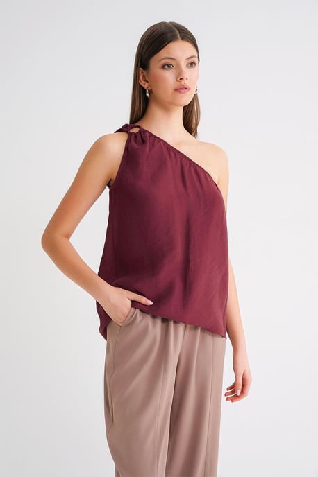 Asymmetrisches Kragen-Accessoire Detailliertes Top - Image 3