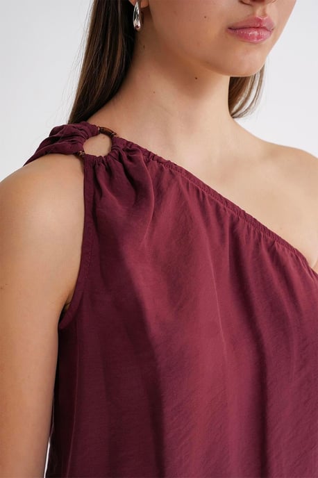 Asymmetrisches Kragen-Accessoire Detailliertes Top - Image 5