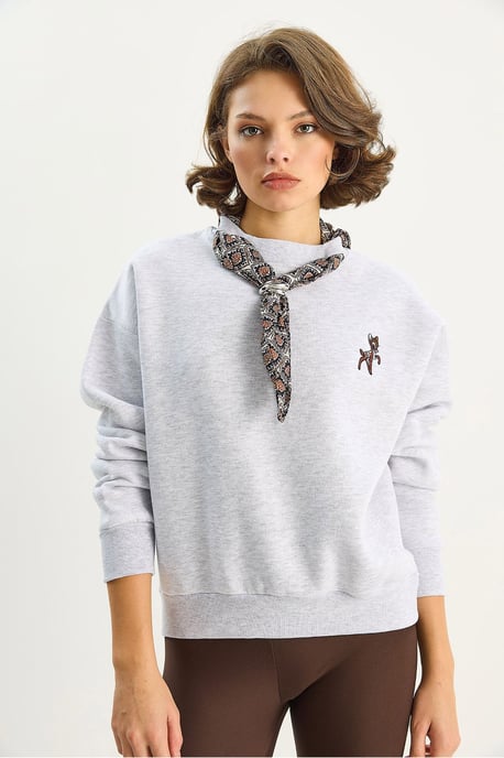 Bestickter Rundhalsausschnitt Sweatshirt - Image 2