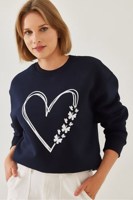 Bedruckter Sweatshirt mit Rundhalsausschnitt und lockerer Passform - Image 3