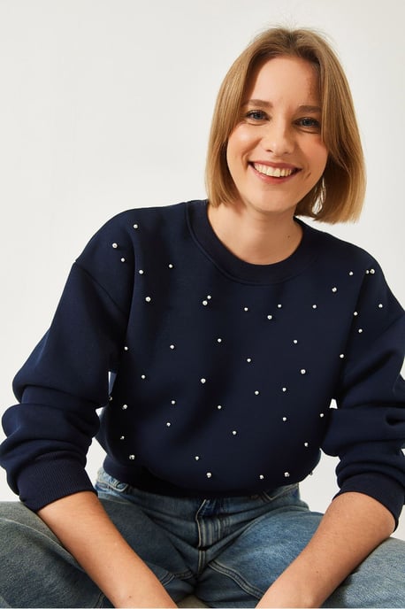 Musterpullover mit Rundhalsausschnitt und Pompon - Image 2