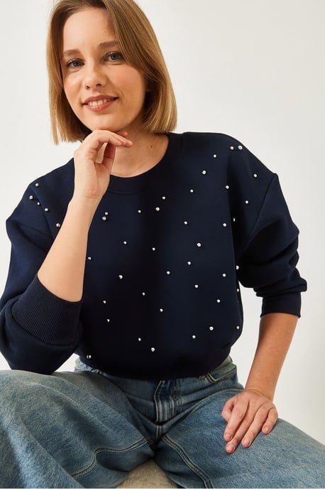 Musterpullover mit Rundhalsausschnitt und Pompon - Image 4