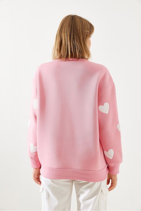 Übergroßer bestickter Rundhalsausschnitt-Sweatshirt - Image 2