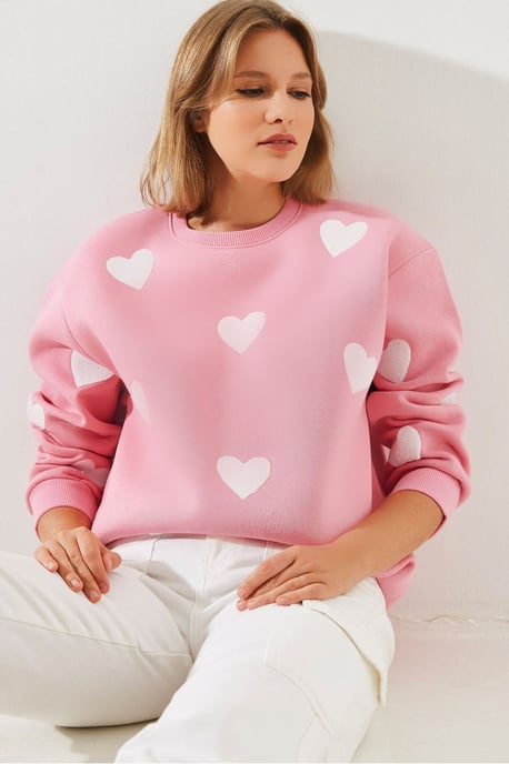 Übergroßer bestickter Rundhalsausschnitt-Sweatshirt - Image 3