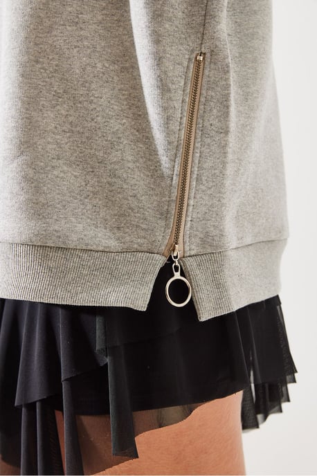 Sweatshirt mit Reißverschluss und Rundhalsausschnitt - Image 4