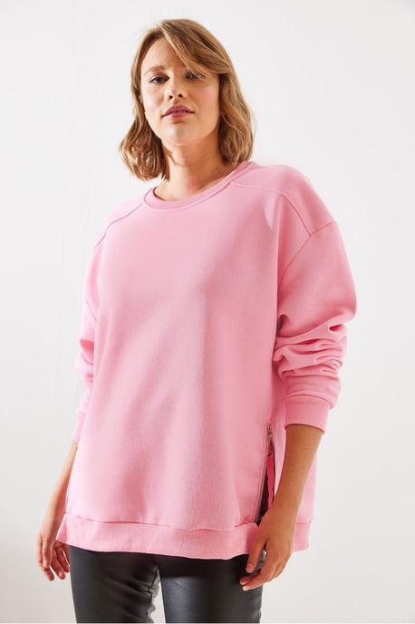 Sweatshirt mit Reißverschluss und Rundhalsausschnitt - Image 3