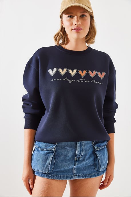Herz-Muster Crewneck Sweatshirt - Image 4