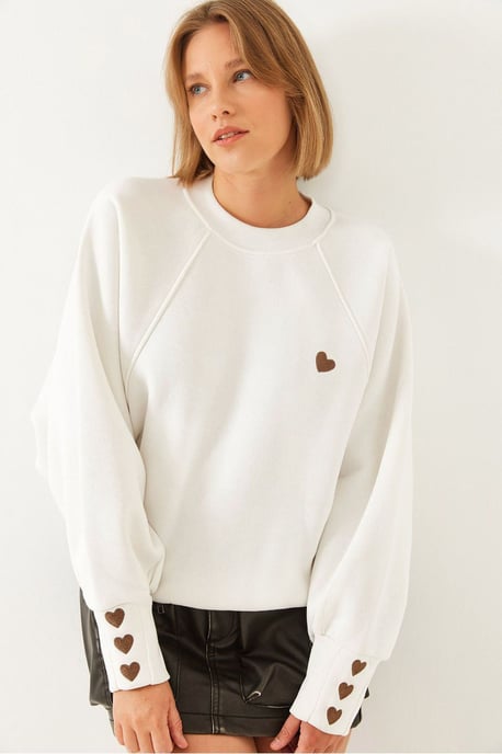 Besticktes Rundhals-Langarm-Sweatshirt - Image 1