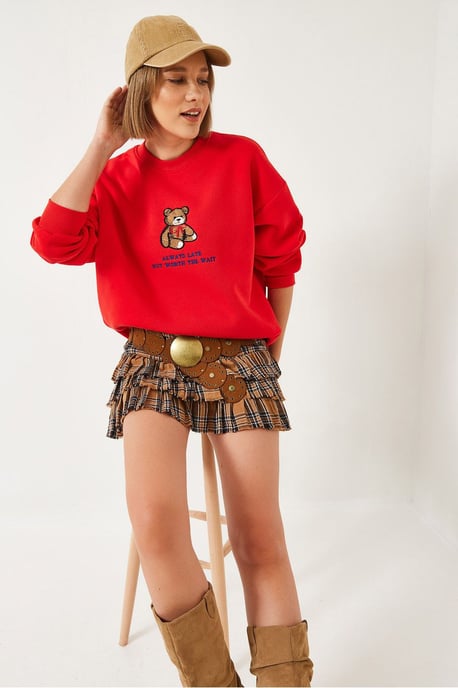 Bestickter bedruckter Rundhalsausschnitt Sweatshirt - Image 3