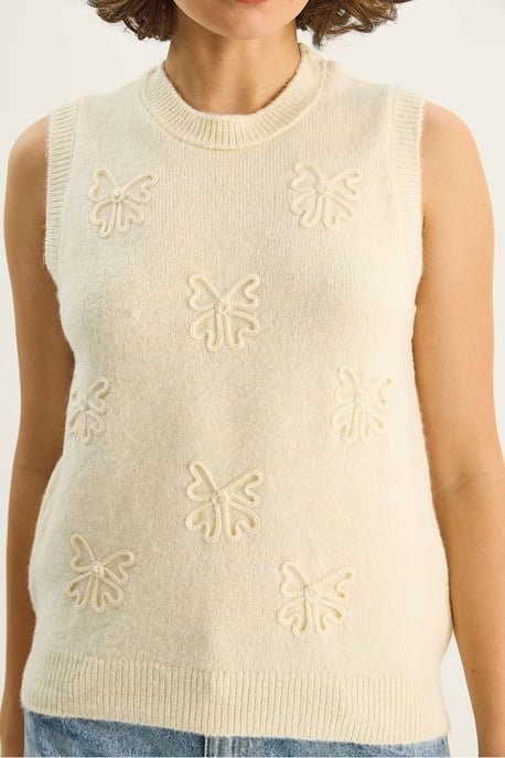 Strickpullover-Weste mit Stickerei - Image 5