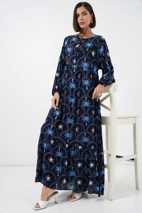 Tropisches Maxi-Kleid mit Knopfverschluss - Image 2