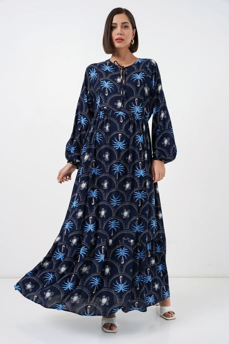 Tropisches Maxi-Kleid mit Knopfverschluss - Image 3