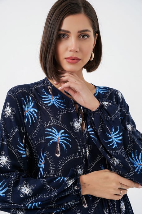 Tropisches Maxi-Kleid mit Knopfverschluss - Image 4