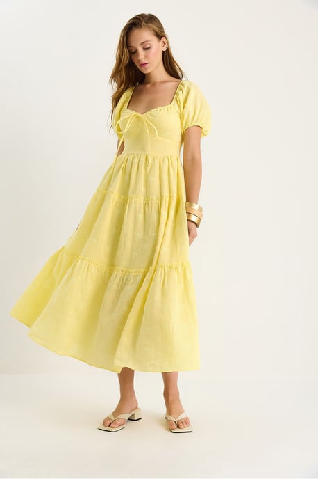 Gesticktes Herzkragen-Maxikleid - Image 2