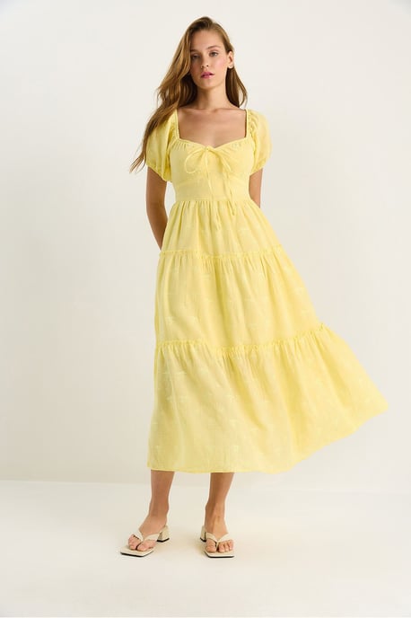Gesticktes Herzkragen-Maxikleid - Image 3