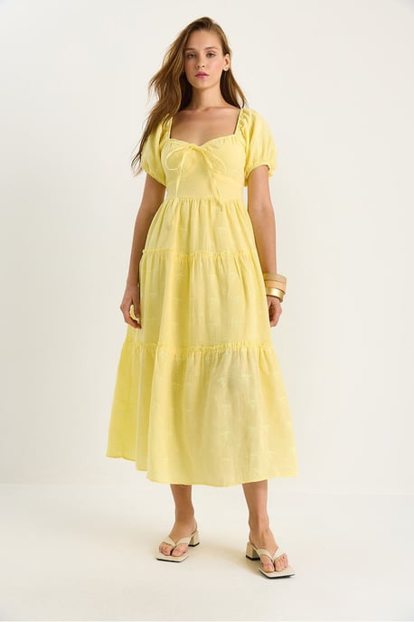 Gesticktes Herzkragen-Maxikleid - Image 4