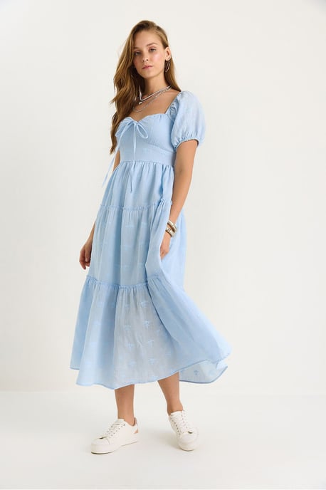Besticktes Herzkragen Maxikleid - Image 2