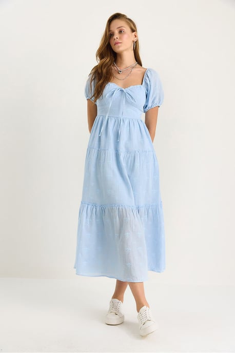Besticktes Herzkragen Maxikleid - Image 4