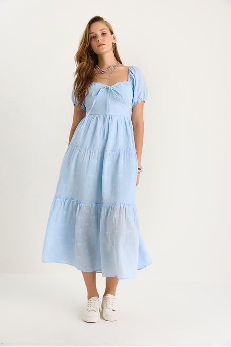 Besticktes Herzkragen Maxikleid - Image 5