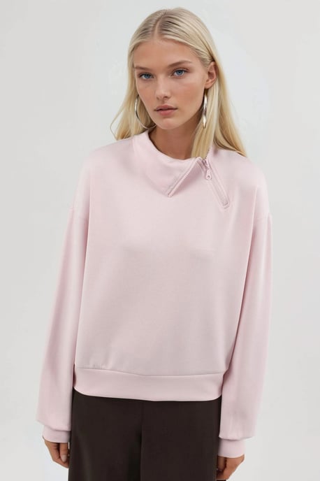 Lässiger Schnitt Sweatshirt mit Reißverschlusskragen - Image 6