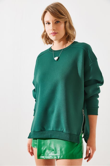 Crew Neck Sweatshirt mit Reißverschlussdetails - Image 5