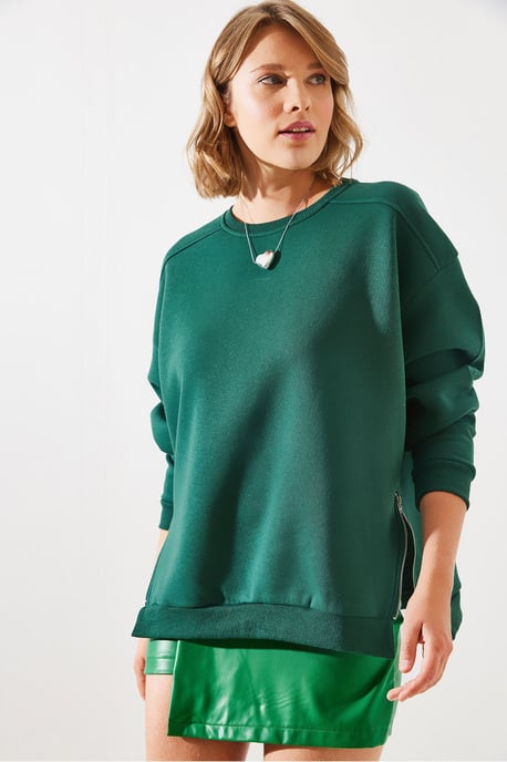 Crew Neck Sweatshirt mit Reißverschlussdetails - Image 6
