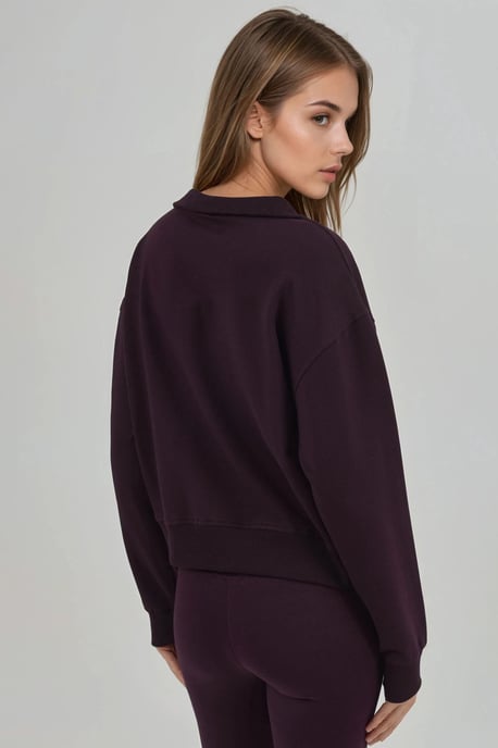 Lässig geschnittenes Sweatshirt mit Reißverschlusskragen - Image 3