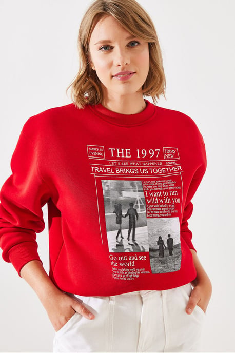 Rückendruck Crewneck Sweatshirt mit motivierendem Zitat - Image 2