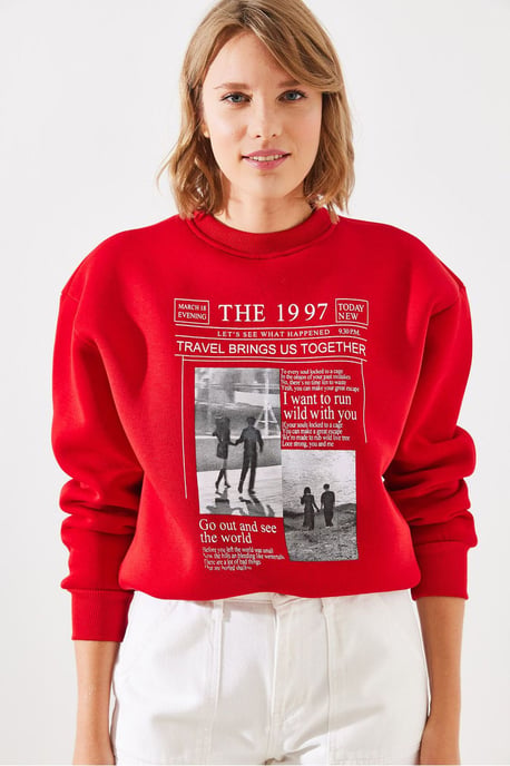 Rückendruck Crewneck Sweatshirt mit motivierendem Zitat - Image 3