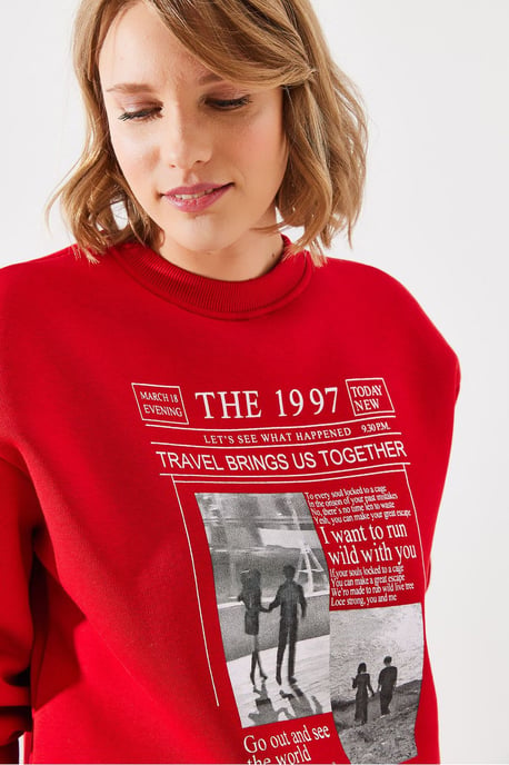 Rückendruck Crewneck Sweatshirt mit motivierendem Zitat - Image 4