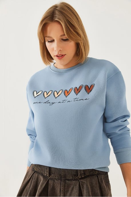 Herz-Muster Rundhals Sweatshirt - Image 4